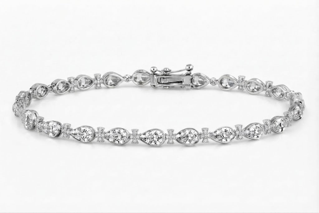 MOISSANITE DROP CROSS BRACELET - VENDOR