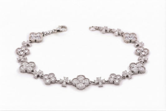 MOISSANITE CLOVER CROSS BRACELET - VENDOR